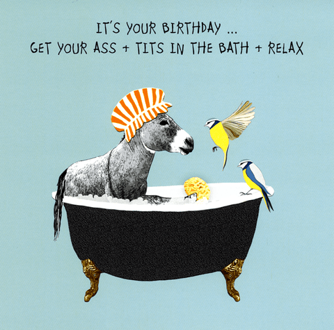 Birthday CardSally ScaffardiComedy Card CompanyAss and tits in bath