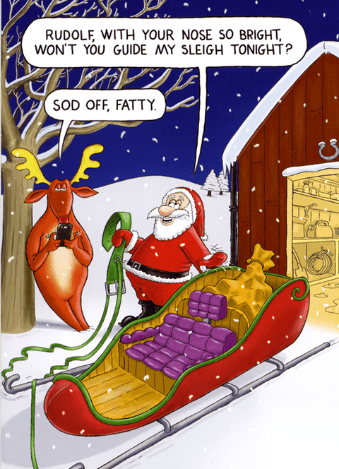 Funny Christmas cardsCharteris Christmas CardsComedy Card CompanyGuide my sleigh