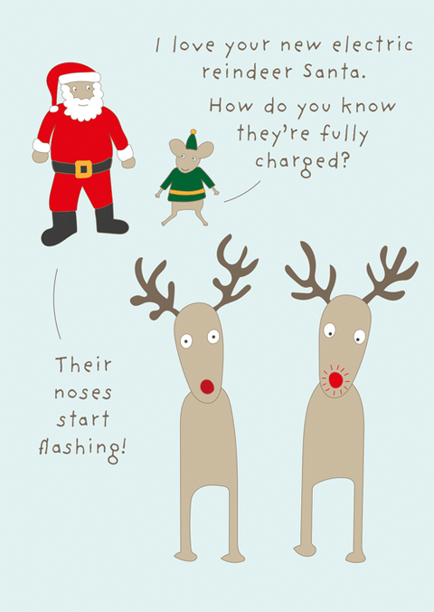 Funny Christmas cardsComedy Card CompanyComedy Card CompanyElectric Reindeer