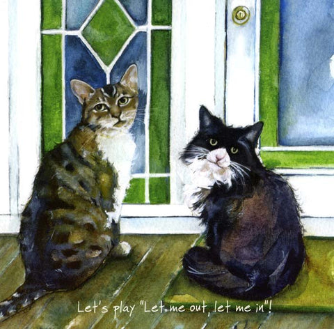 humorous greeting cardLittle Dog LaughedComedy Card CompanyCat - Let me out