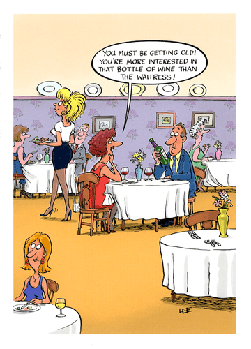 Funny birthday card - More interested in wine than waitress – Comedy ...