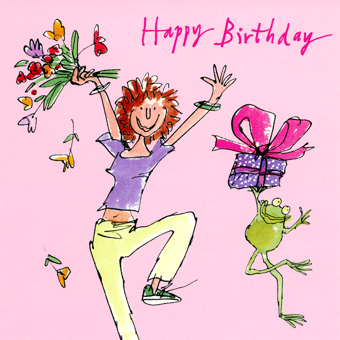 Humorous birthday card by Quentin Blake - Dancing Frog – Comedy Card ...