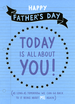 Funny Father's Day Cards Paperlink Father's Day - All about you Comedy ...