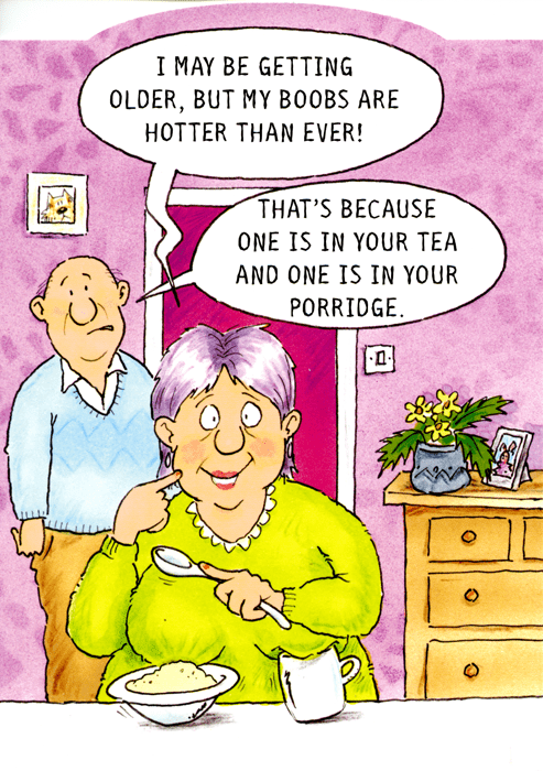 Funny greeting card by Wrinklies - Boobs hotter than ever – Comedy Card ...